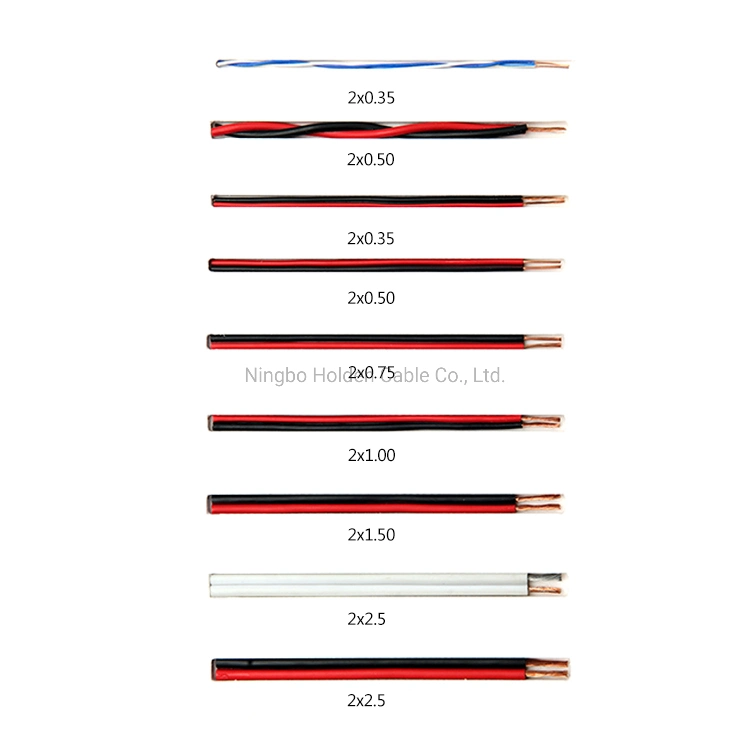 2 Core 1.5 مم، 2.5 مم، سماعة نحاسية باللون الأسود مع CCS CCA سلك الكابل