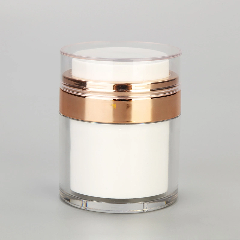 Heißer Verkäufer 15ml 30ml 50ml Whotesale Airless Acryl Haustier Kunststoff Kosmetikverpackung PP Creme Glas Vakuum-Behälter für die Haut Pflege