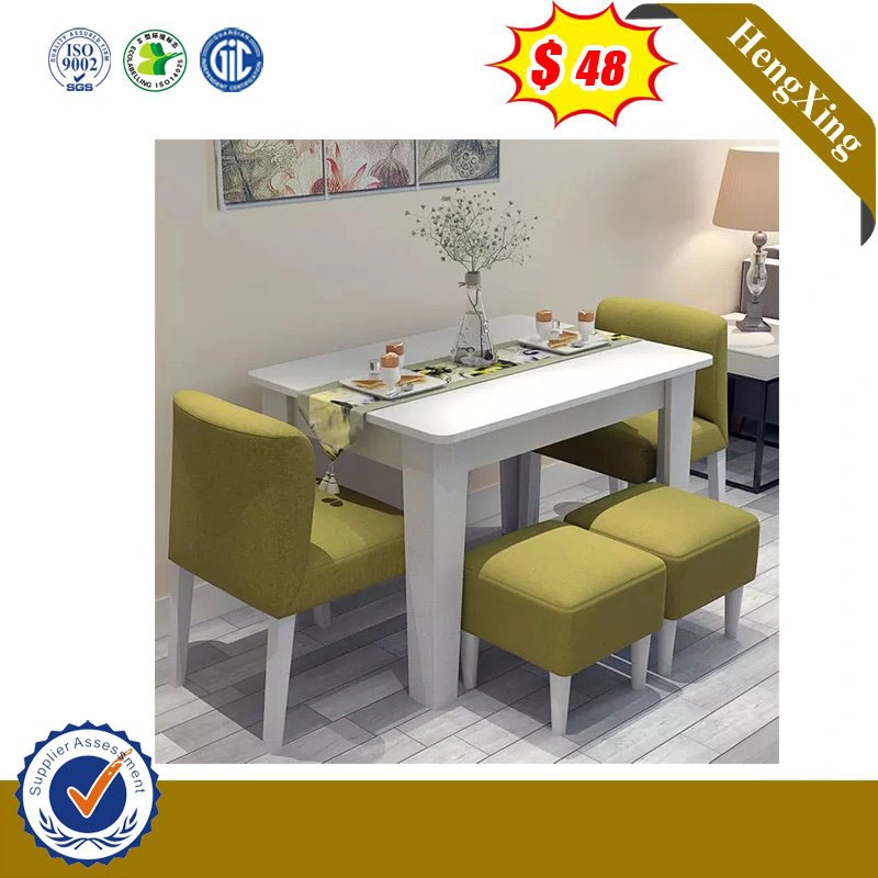 Modern White Dining Table High Quality Wooden Frame Dining Table and Chair Set