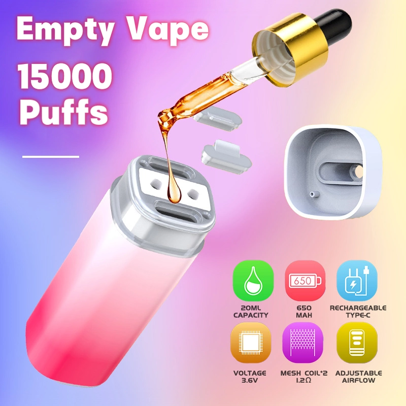 Vaporizador desechable de bolígrafo vaporizador de 15000 caladas, vacío al por mayor, personalizado, Juice Elf E Cigarette