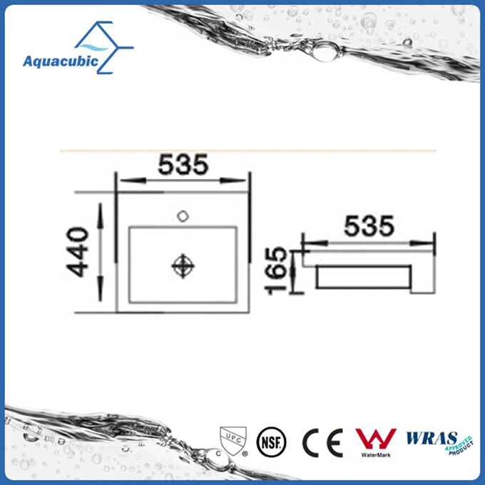Ceramic Cabinet Art Basin and Apron Hand Washing Sink Semi-Counter Sinks (ACB8325)