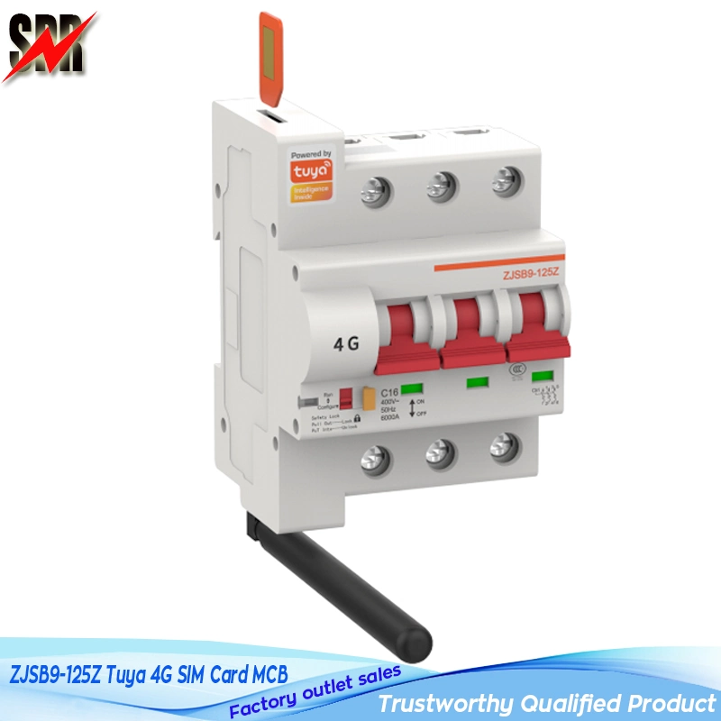 Zjsb9-125z Series Tuya/WiFi/Zigbee 4G SIM Card Smart Mini Circuit Breakers, Tuya/WiFi/Zigbee 4G Smart MCB, Tuya 4G Cat1 Iot Intelligent Circuit Breaker