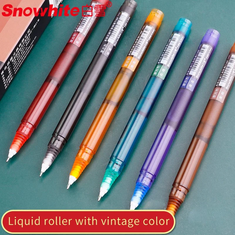 Wholesale/Supplier Stationery Rolling Ball Pens Quick Dry Ink 0.5 mm Extra Fine Point Pen, Vintage, Dark Black