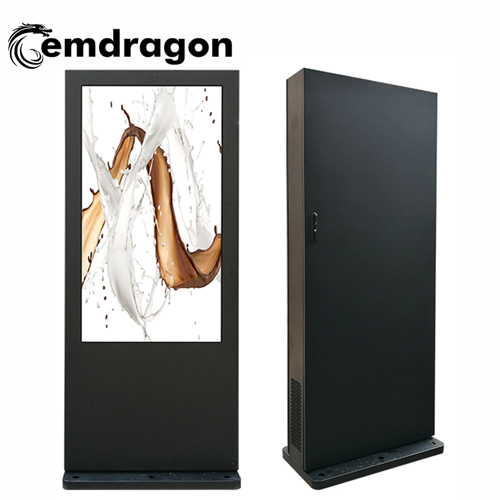 Air Conditioner Vertical Screen Floor Outdoor Advertising Machine 65 Inch Touch Screen Advertising Board Floor Standing TFT Advertisement Board Internet