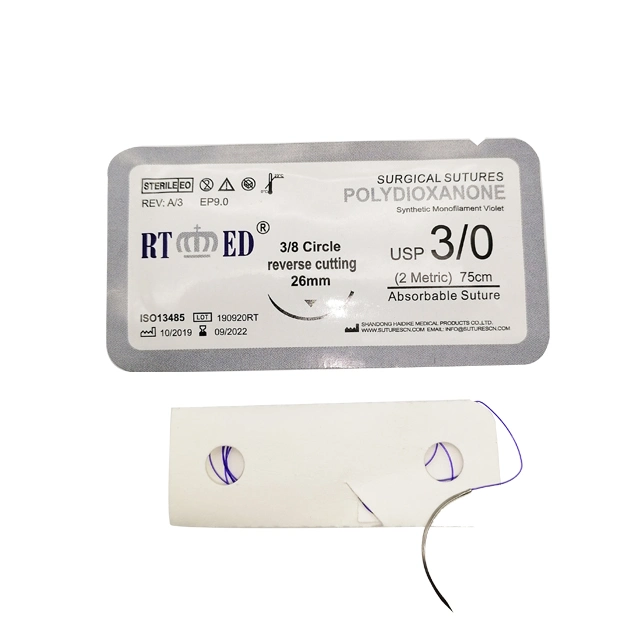 Medical Sterile Absorbable Suture Pdo Polydioxanone Surgical Sutures USP2-6/0