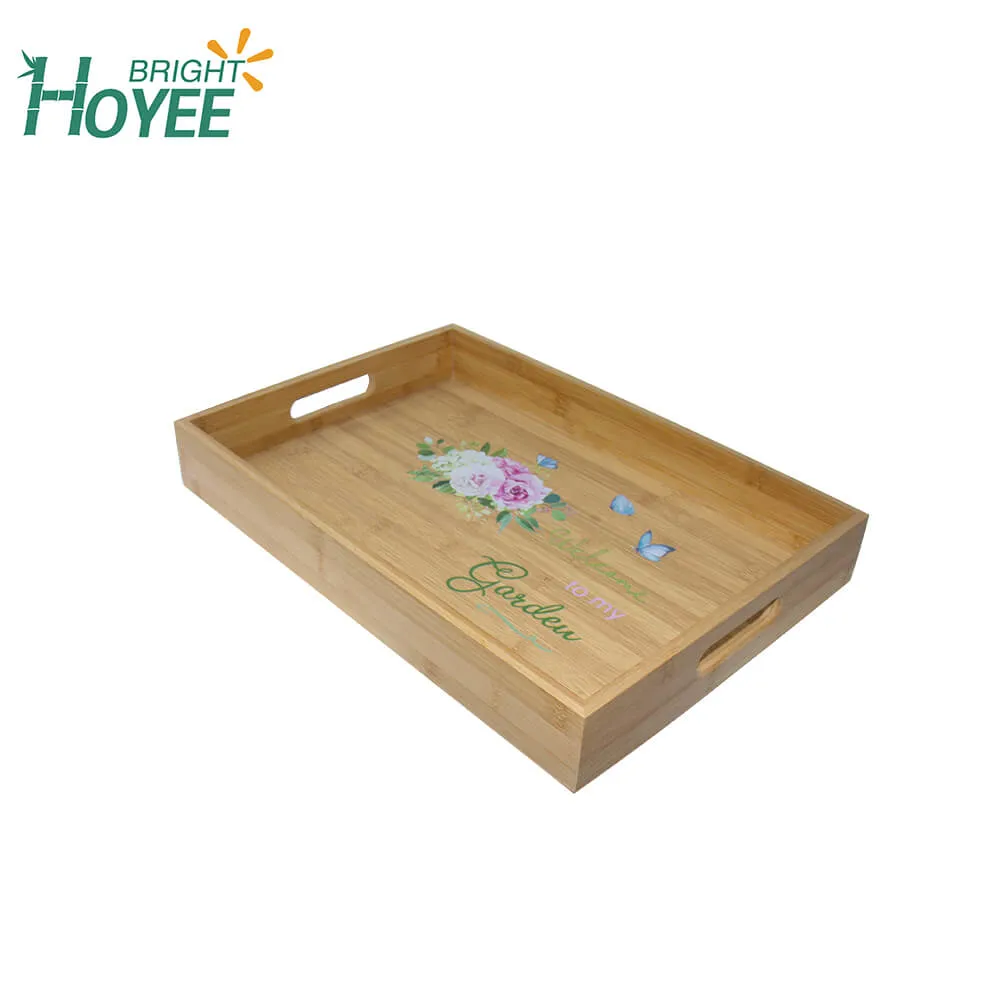 Wholesale/Supplier Bamboo Retangle Serving Tray for Storage Food and Plate