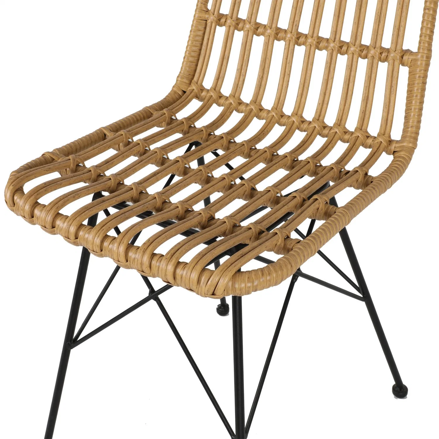 High Class Metal Rattan Wedding Rattan Outdoor French Bistro Chair