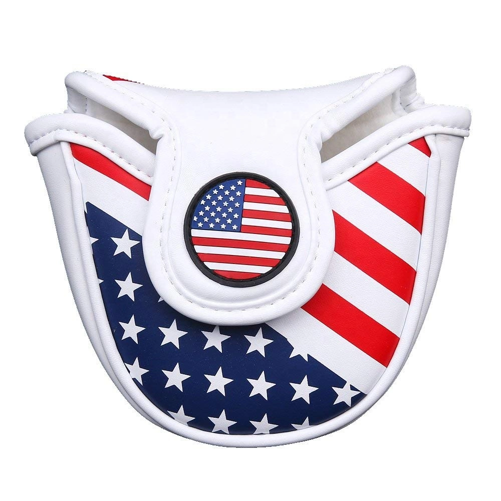 شعار الشركة المصنعة مخصص جلد PU غطاء Putter غطاء رأس ملليت نوع ضمان الجودة Golf Club HeadCover