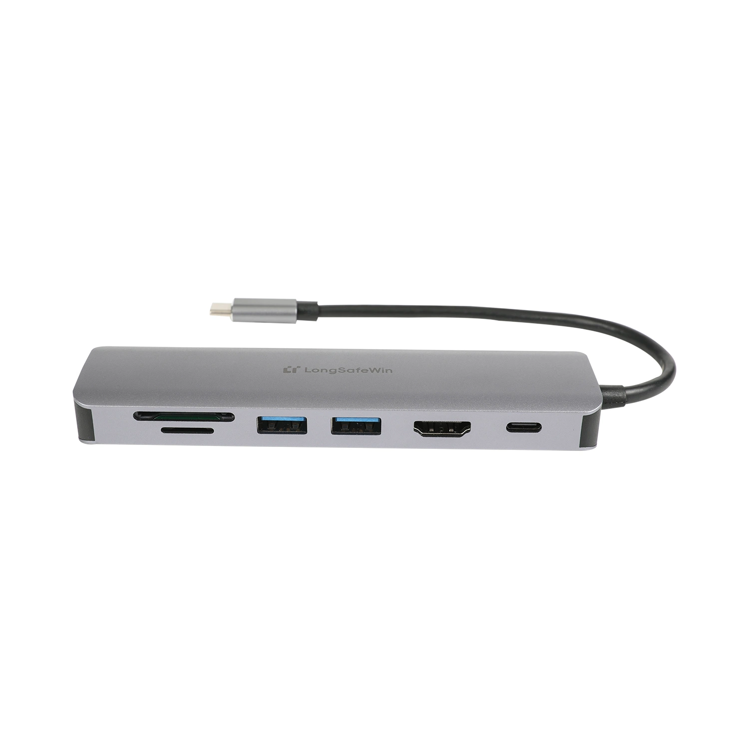 Hub USB-C de 5 gbps de alta velocidade 7 em 1 com HDMI 4K e. Potência de 100 W.