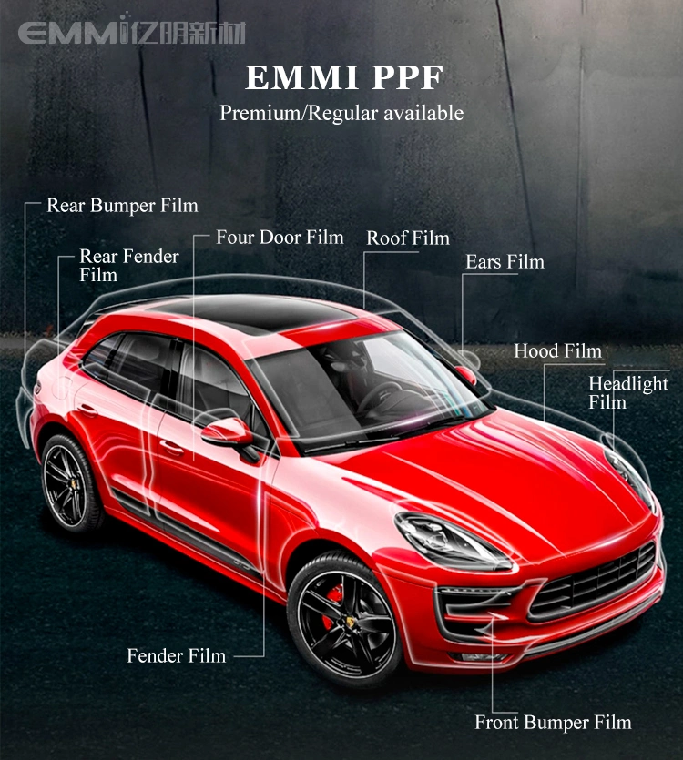 7.5mil Red Colortpu Ppf Paint Protection Film Anti Scratch Hot Repair 60''*50' Rolls