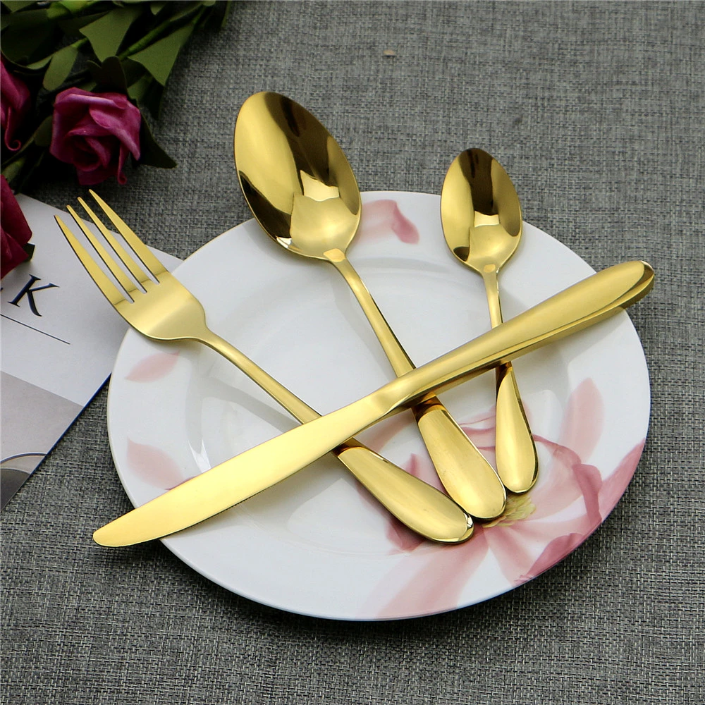 304 Gold Plated Stainless Steel Flatware for Wedding