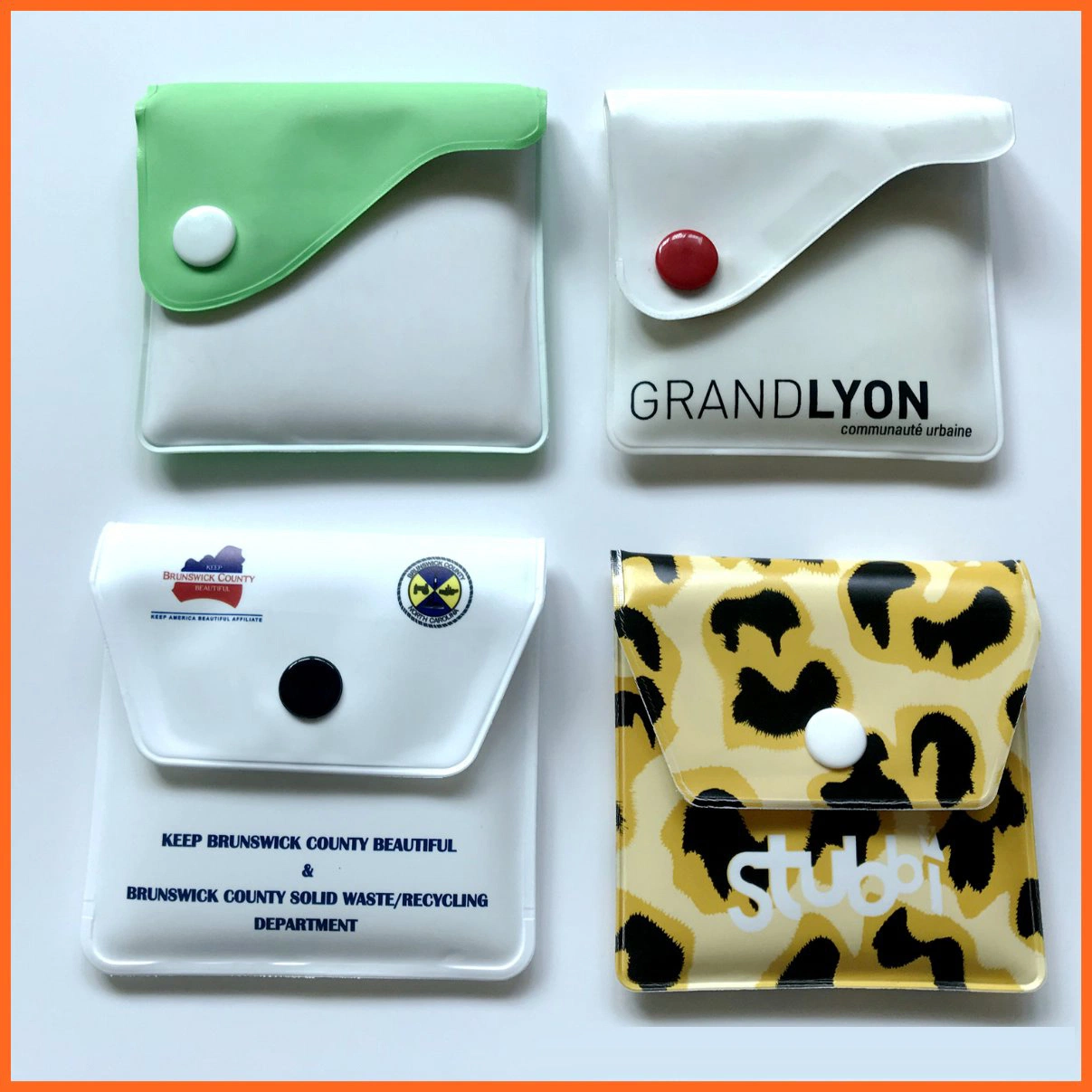 Plastic Pocket Ashtray Pouch with Button Lid