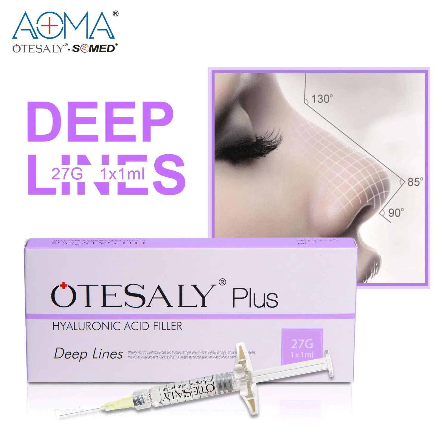 Aoma Hyaluroninc Acid Dermal Filler 1ml Plus Long Time Deep Wrinkle on Face Injectable Anti-Aging Filler Injection