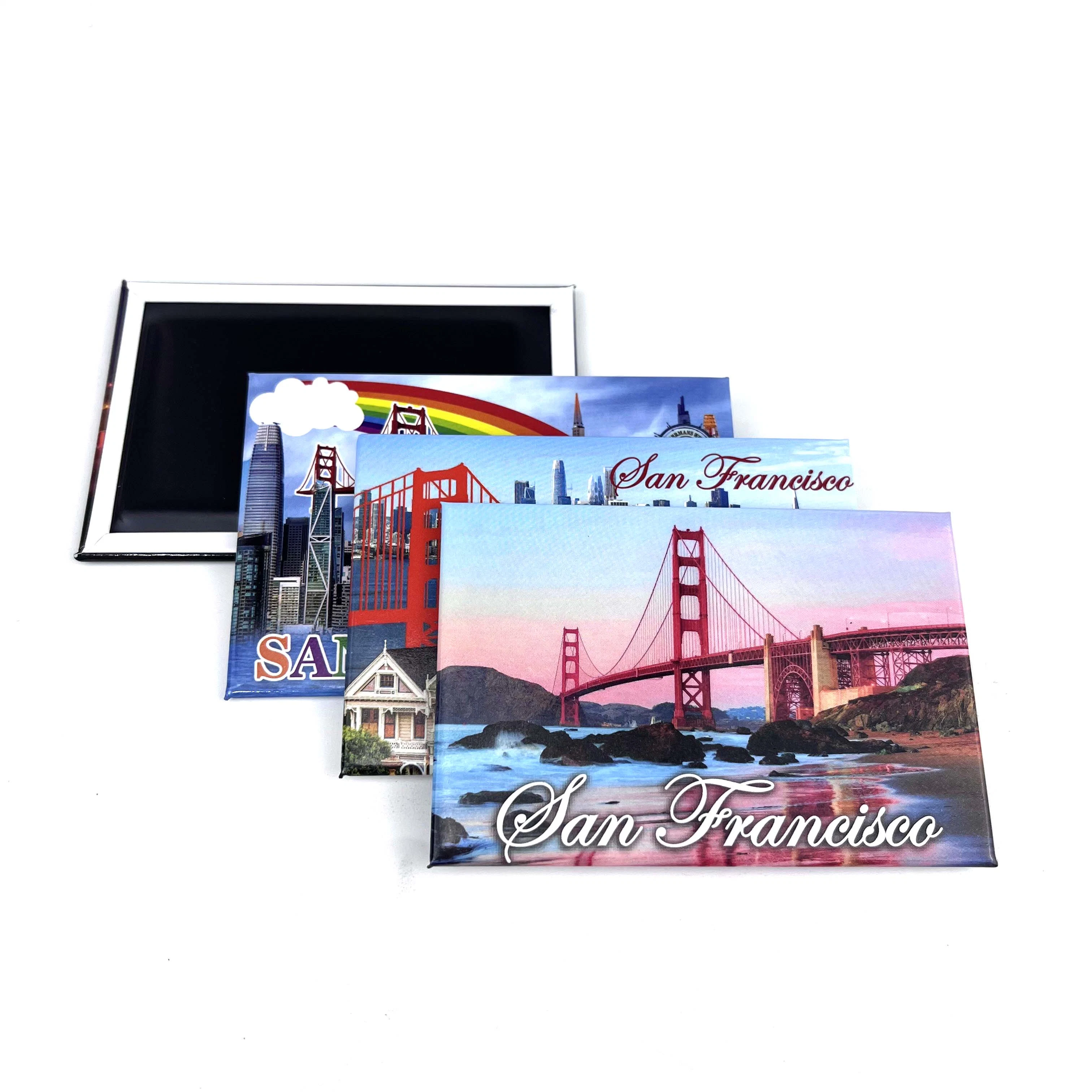 precio de fábrica de recuerdos turísticos de calidad superior Don Foto País EE.UU. San Francisco, imán de nevera de metal personalizados