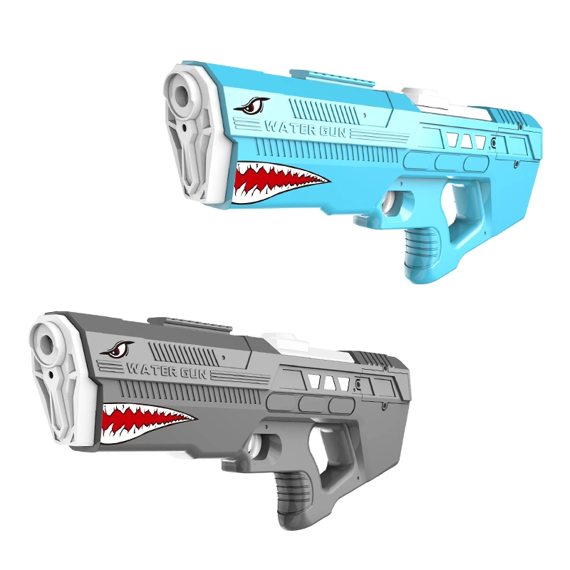 Pistola de agua eléctrica de tiburón para niños adultos pistola de agua automática Batería Super Soaker resistente al agua poderosos juguetes de tiro al agua