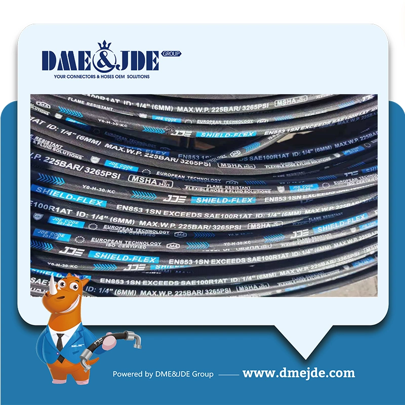 SAE 100r17 Wire Braided Fluid Hose Covering Anti-Abrasive Synthetic Rubber Resistant to Oils Fuels and Atmospheric Conditions