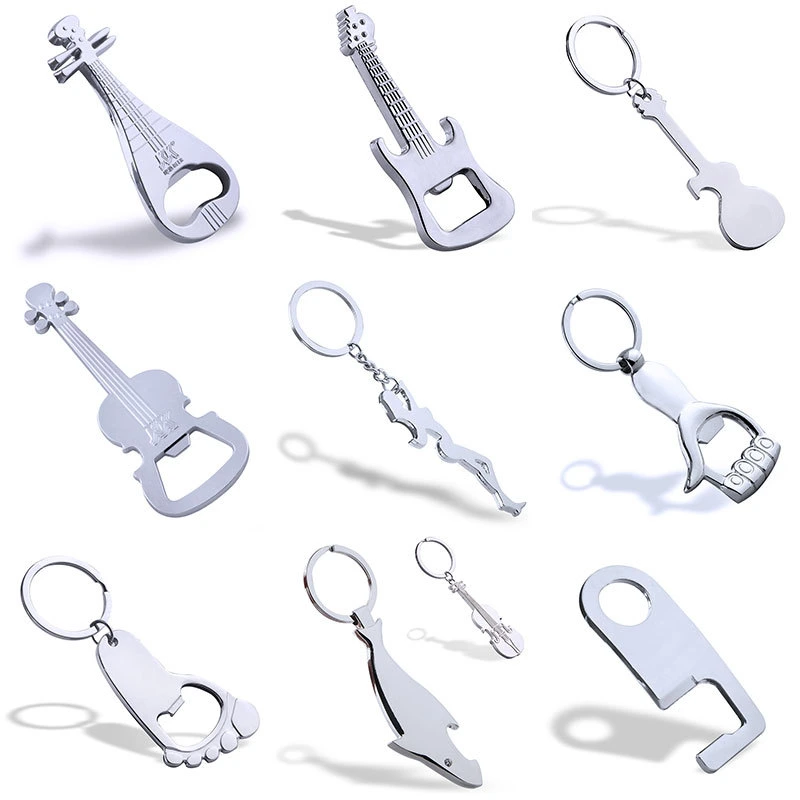 Xieyuan Original Factory Design High quality/High cost performance  Stainless Steel Metal Keychain Flying Chess Roulette Featured Bottle Opener Logo Custom Key Chains