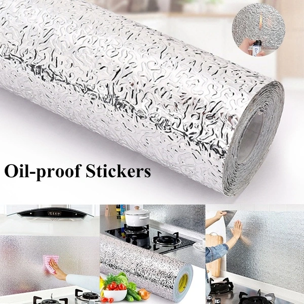 Fine Non-Woven and Moisture-Proof Aluminum Foil Kitchen Oil-Proof Sticker Cabinets Aluminum Sticker