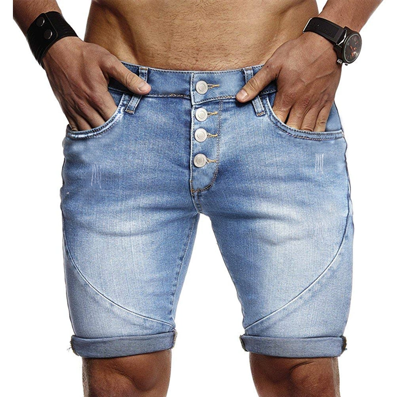 Summer Fashion Hot Sale Men Denim Straight Shorts