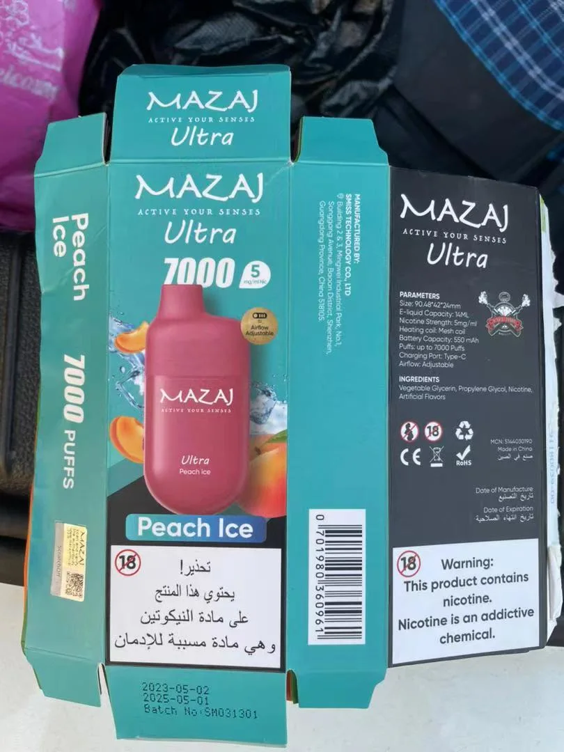 New Arrival Mazaj Ultra 7000 Puffs E Cigarette Popular Suadi Arabia Mesh Coil Vape Pen Wjolesale I Vape Disposable/Chargeable Wholesale/Supplier Colored Smoke Cigarette Price