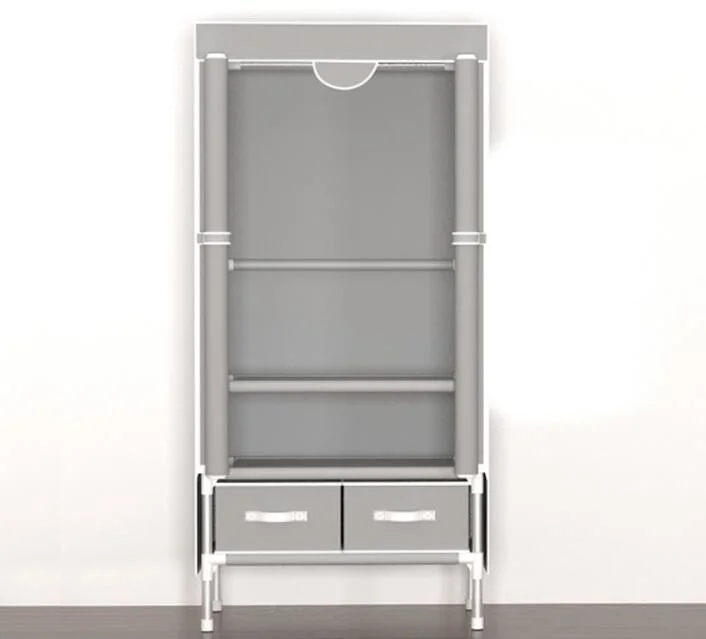 Portable Clothes Organizer Rolling Door Wardrobe Non-Woven Storage Rack for Bedroom Home Furniture