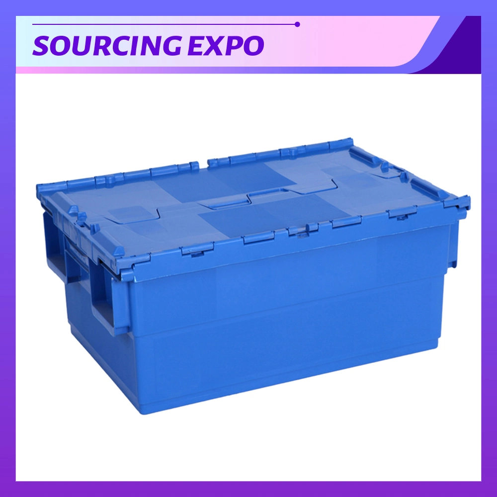 Tote Box with Lid Plastic Moving Crate 600*400*315mm