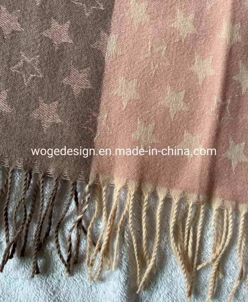 Yiwu Prime Producer Long Jacquard Star Polyester Garn Weicher Kaschmir Feeling Schal Kleid Accessoire