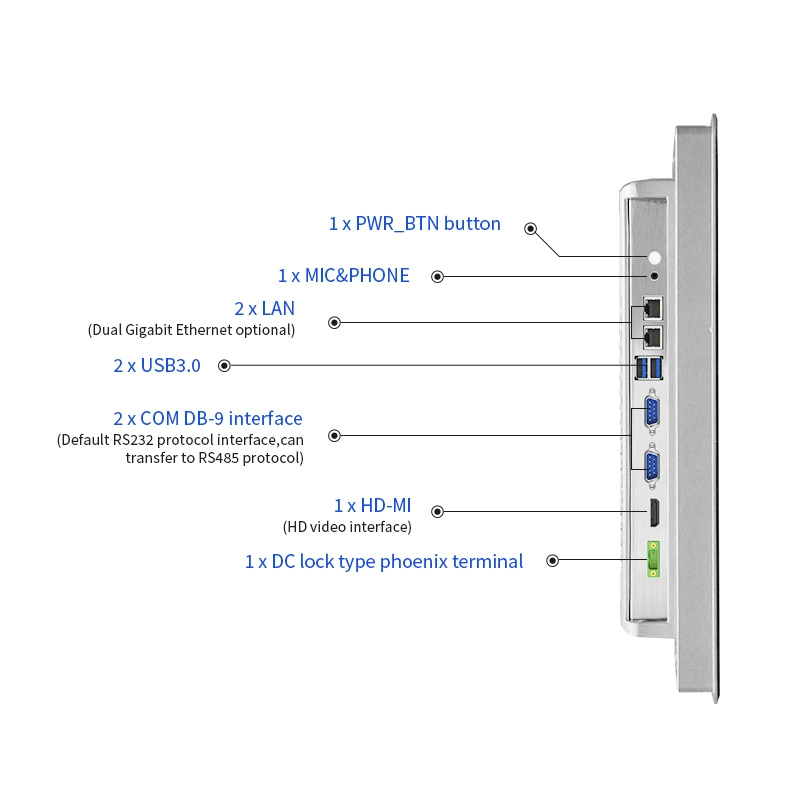 Totalmente impermeable IP65 Vapor-Proof Pcap 10 puntos de la pantalla táctil del sistema de visualización digital de cocina para Restaurante