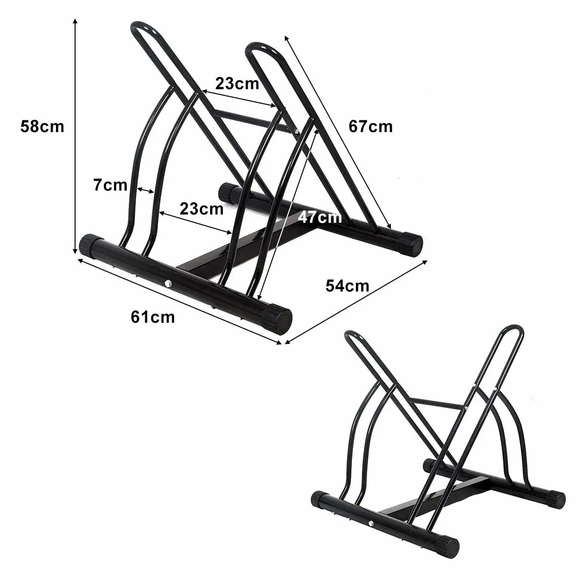 Double Bicycles Storage Holder Mechanic Repair Rack 2 Directions Display Garage Outdoor Floor Mount Bicycle Rack 2 Bikes Stand