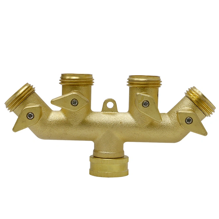 American Garden Full Copper Four-Way Ball Valve Tap Spliter