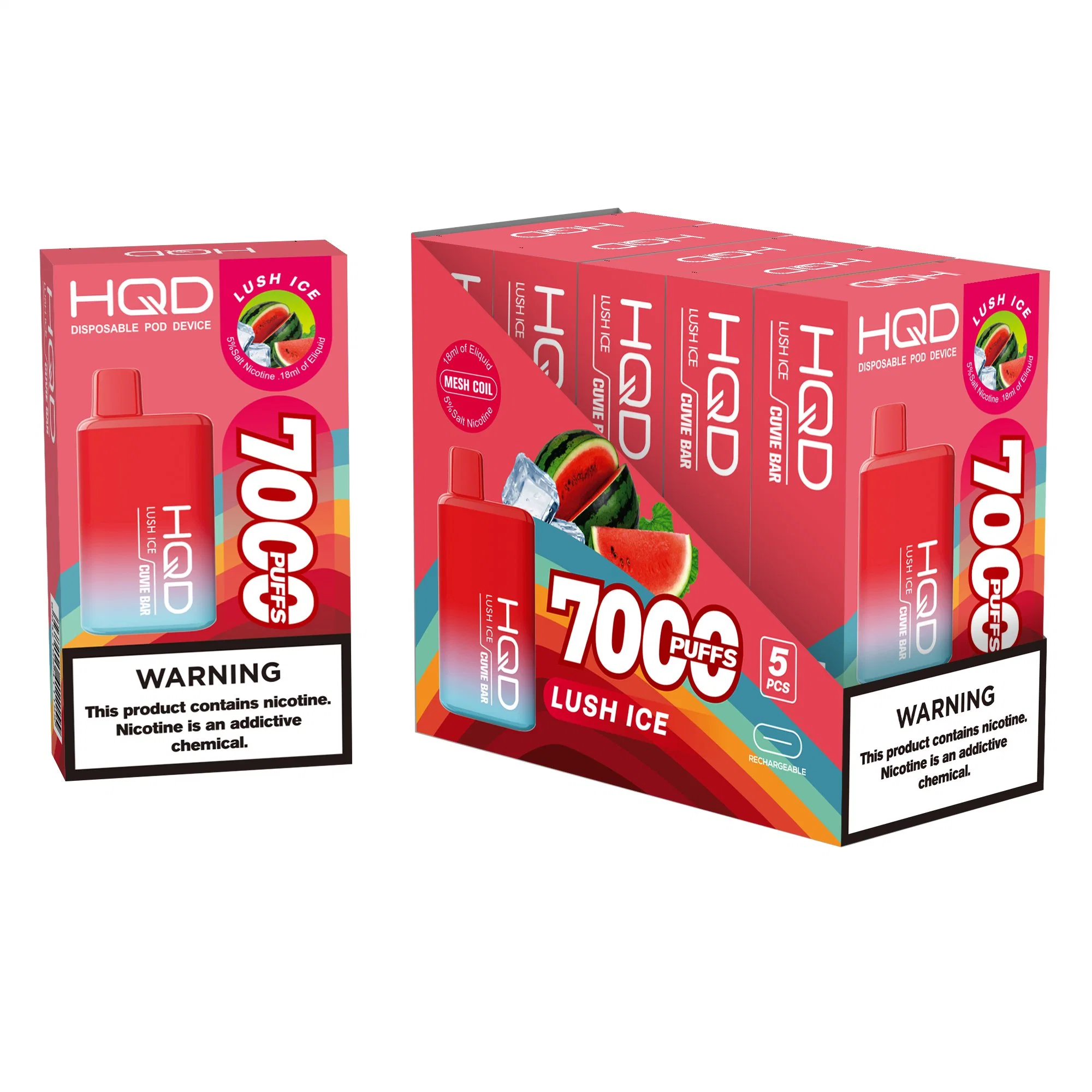 خيارات النكهات المتعددة من قبل OEM Hqd Cuvie Bar 7000 Puls Vape مقصف القرود إلكتروني قابل لإعادة الشحن للسيجارة