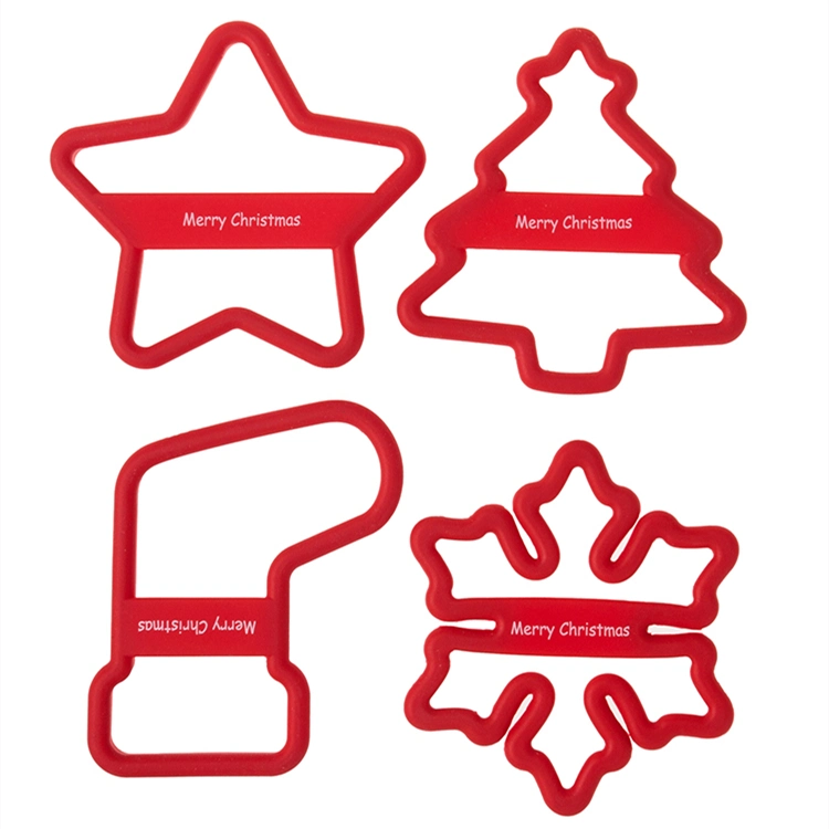 Christmas Cookie Cutter Cookies Stamp Mould Festival Biscuit Cutter Silicone Biscuit Mold Set Silicone Kitchenware