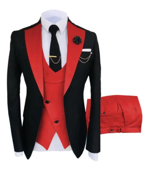 Three-Piece Men's Slim Apparel Business Men's Casual Best Man Suit