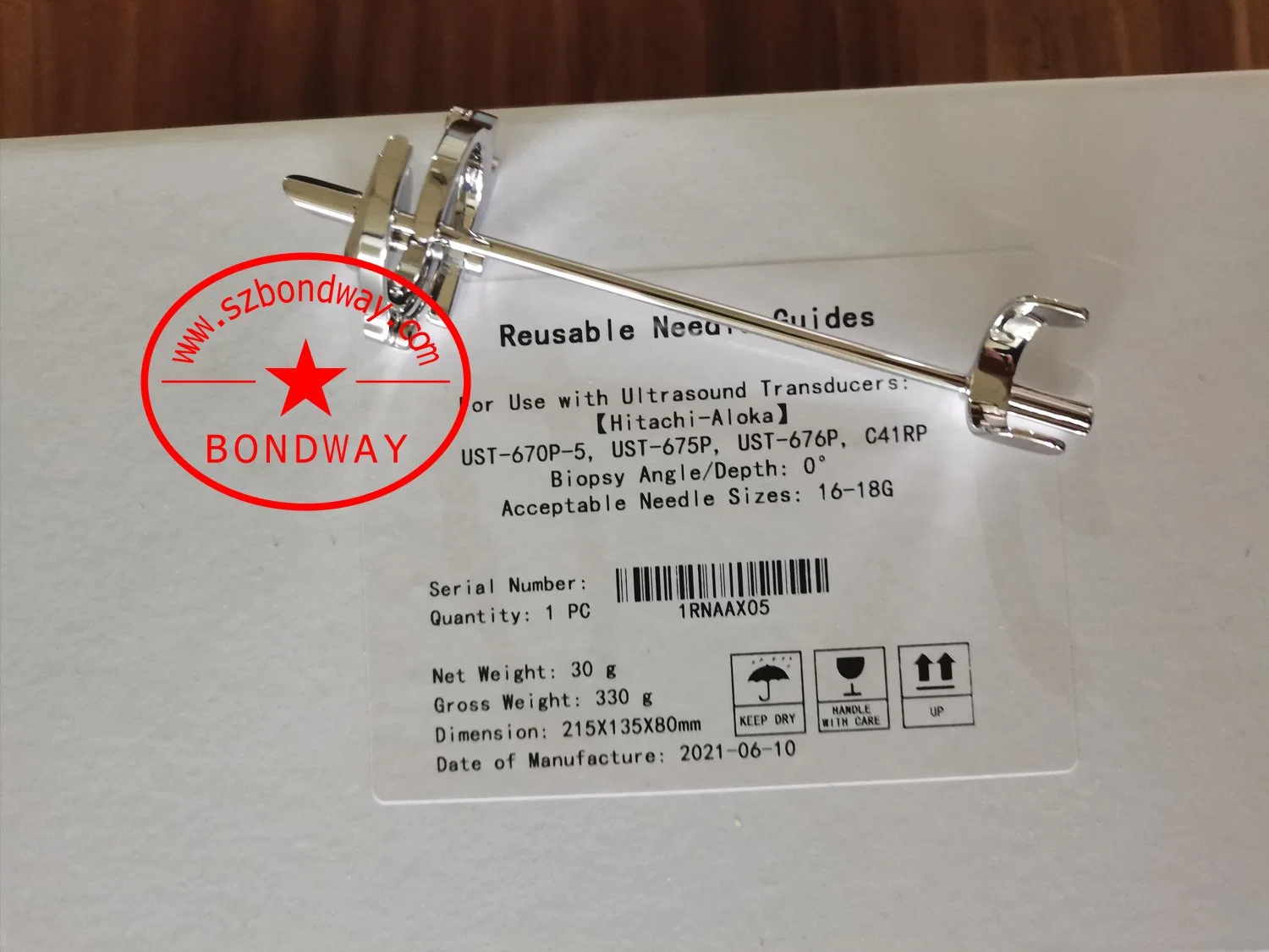 Transductor Micro-Convex de Hitachi Aloka pue-C311 Soporte de aguja de biopsia reutilizables, biopsia guía para usar con sonda de ultrasonido