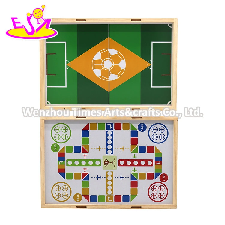 2 en 1 intérieure Mini Soccer Football de Table en bois Jeu de table et du Conseil d'échecs pour les enfants W01A471