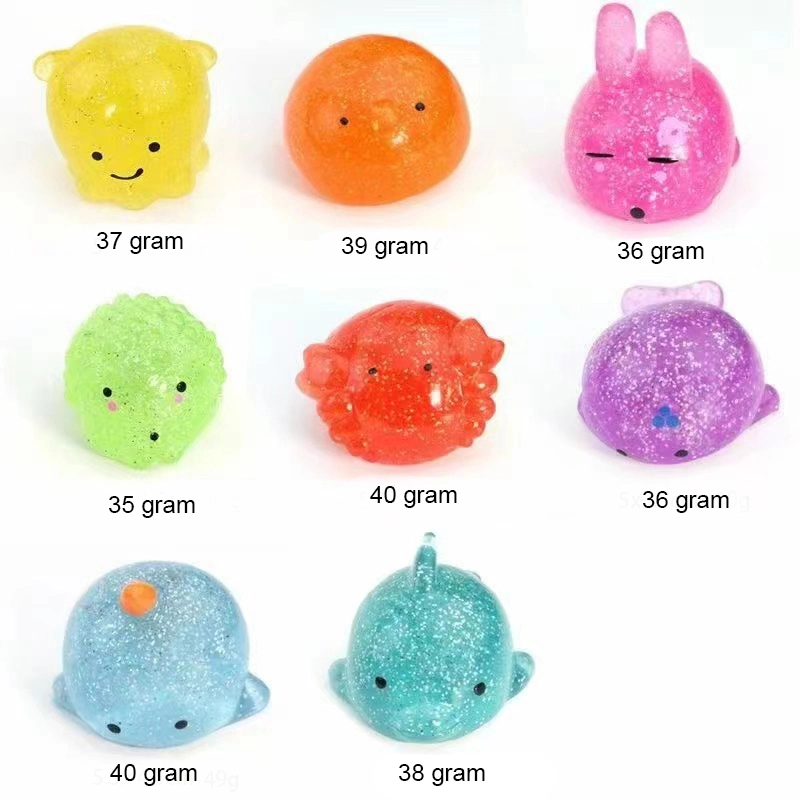 Big glitter Animal mochi Fidget squishy descompressão brinquedos para criança