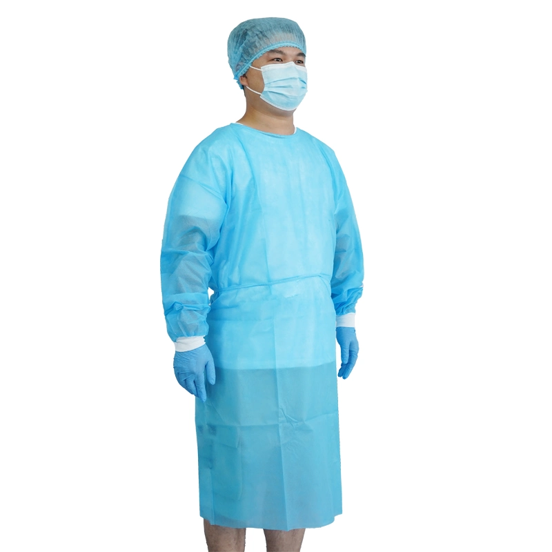 Precio barato azul amarillo verde blanco vestido de aislamiento no tejido médico