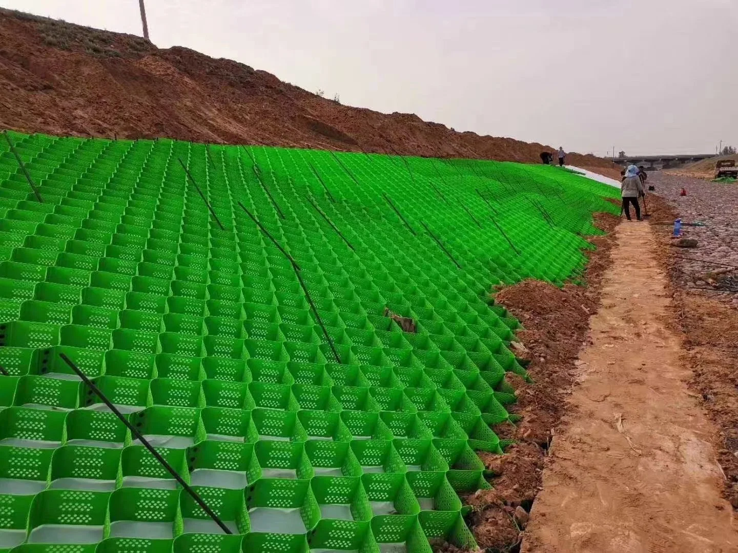 Plastique HDPE Geocell pour la construction routière.