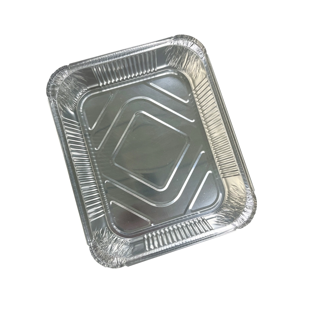 Manufacturer Factory Food Packaging Use Alu Tin Takeaway Container Silver Rectangular Airline Aluminum Foil Meal Prep Tray