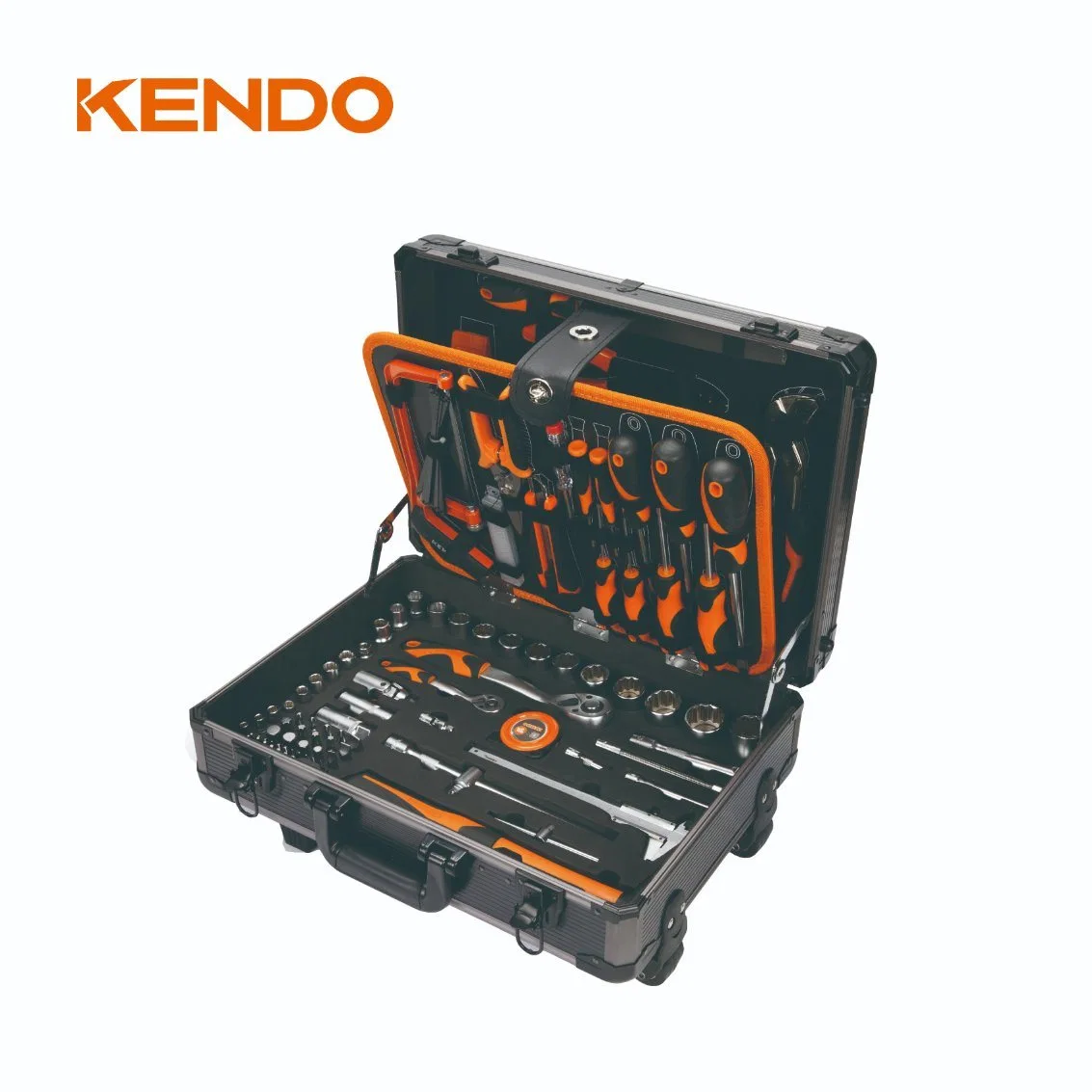 Kendo 161PC Aluminium Case Tool Set Portable Tool Box with Kendo Design Looking