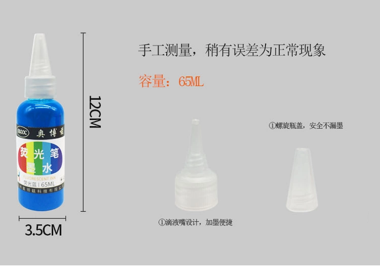 Recarga de tinta de marcador fluorescente de 65 ml para a fábrica de canetas