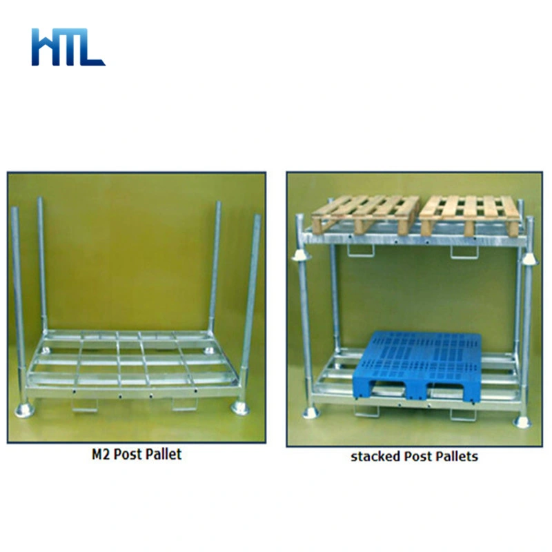 OEM Space Saving Transportation Portable Mobile Stackable Steel Post Pallet