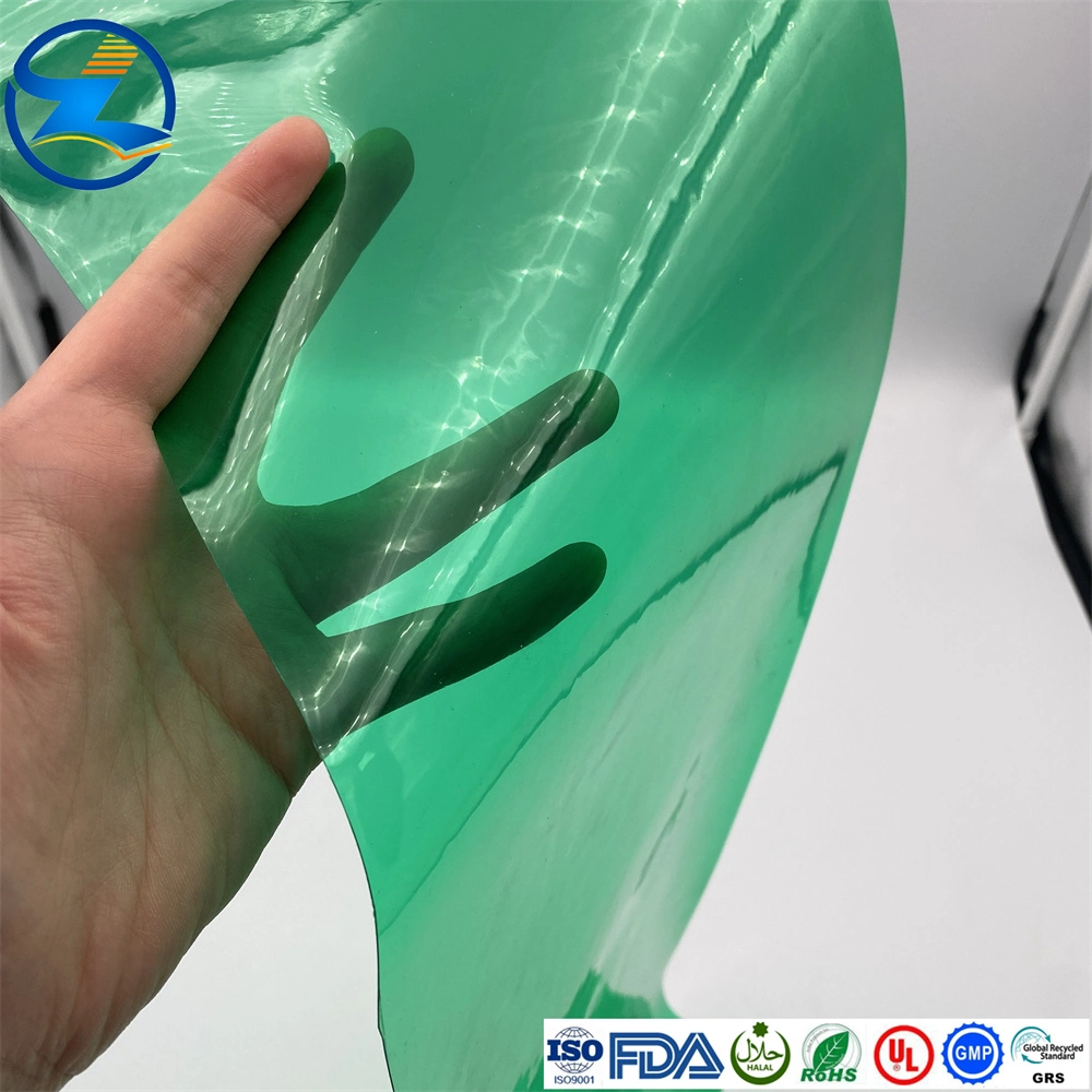 La película de PVC de color verde suave para la fabricación de bolsas