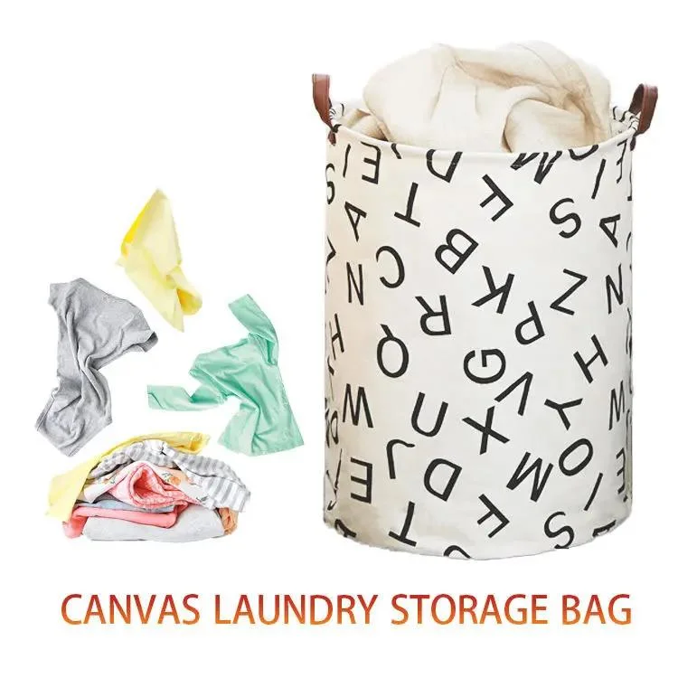 Custom Waterproof Folding Laundry Hamper Collapsible Canvas Laundry Basket