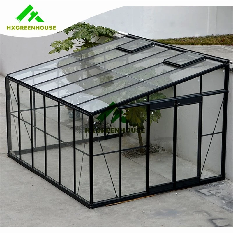 Modern Garden Glass Panels Lean to Prefabricated Manufacturer Walk-in Home Chinese Greenhouse