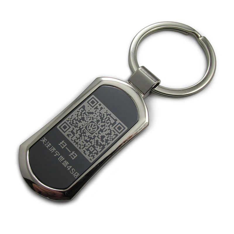 Blank Tag Keychain Promotional Gift Pendant Metal Laser Double-Sided Rotation Motel Keychain