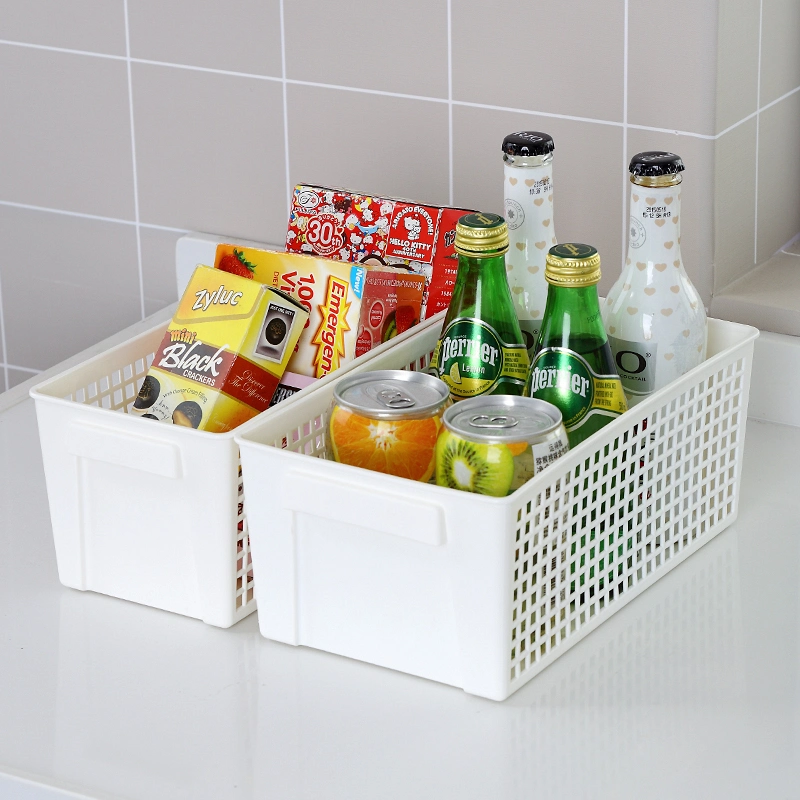 Hard PP Home Kitchen Cabinet Storage Container for Food Tools Snack Multipurpose Hollow Plastic Storage Bin