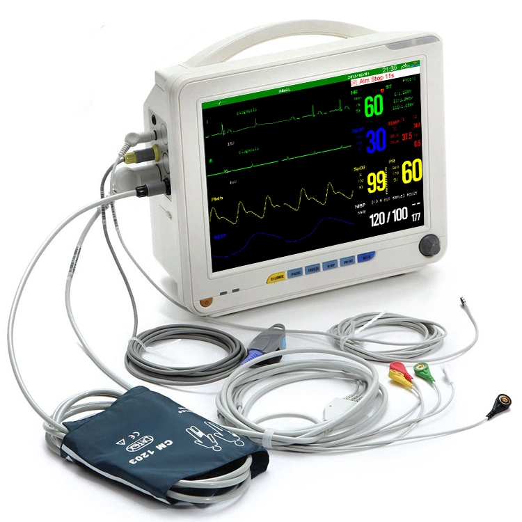 Medical Portable Multi-Language Bedside 6 Parameters Blood Pressure Patient Monitor He-9000n