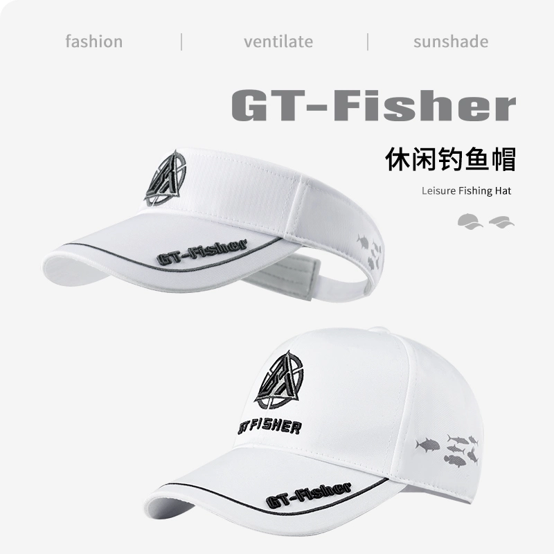 Бейсболка GT-Fisher для рыбалки из чистого хлопка, белая, для отдыха