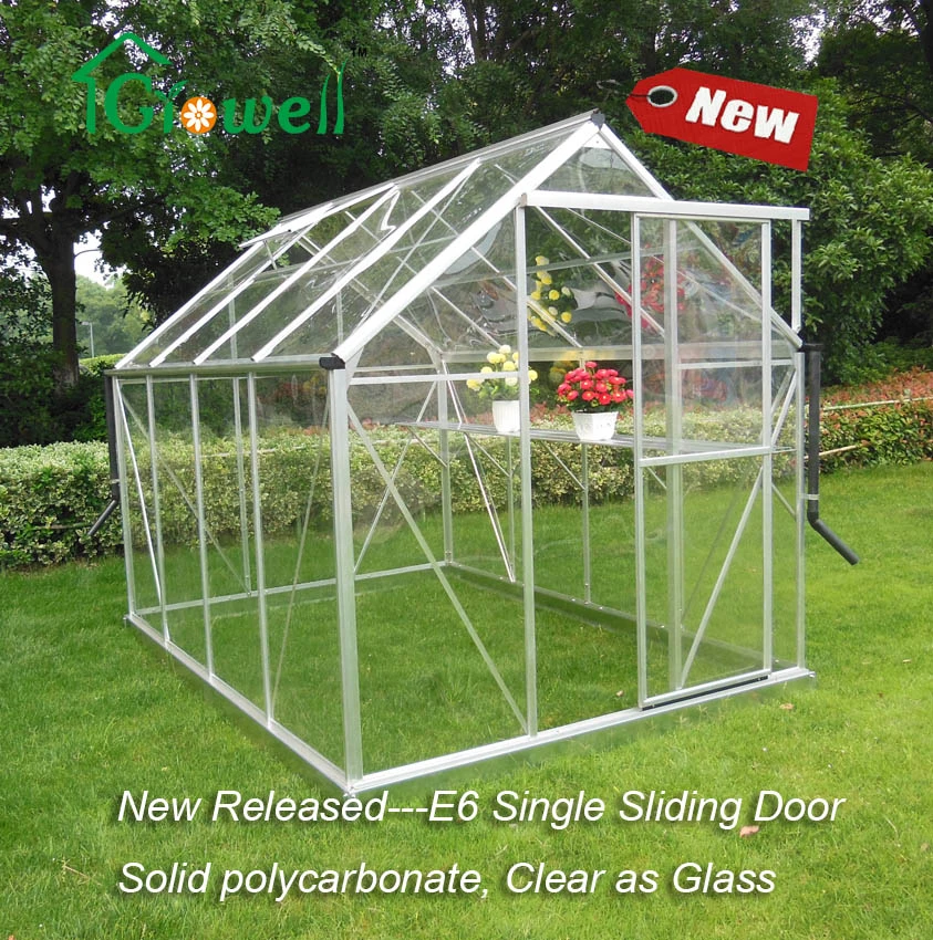 Easy Installation Agricultural/Commercial Plastic Film Walk-in Greenhouse Clear Panel Sliding Door